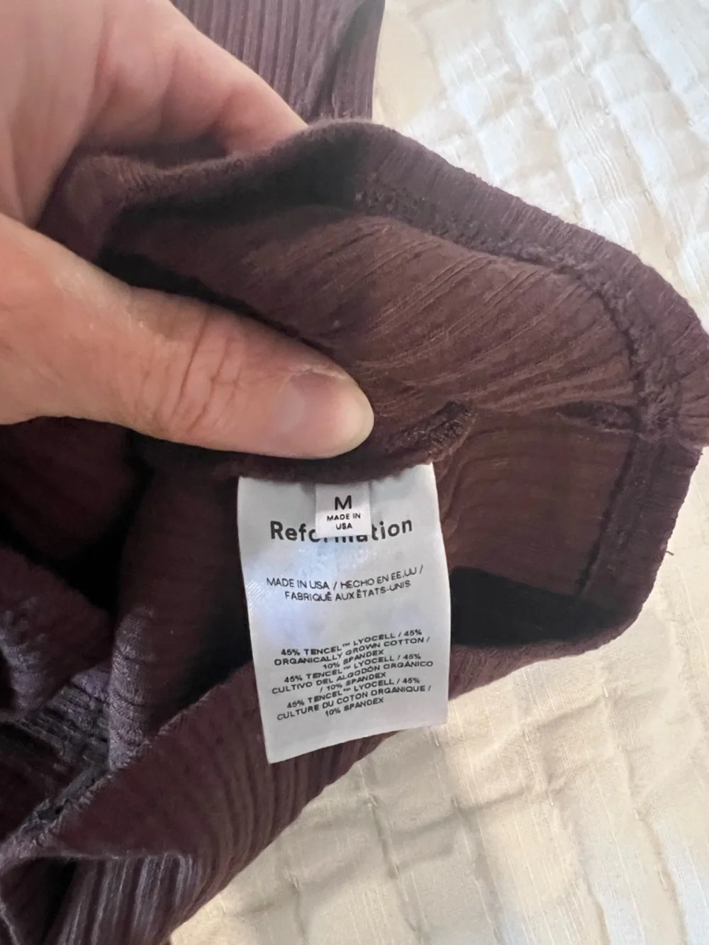 Reformation  Knit Midi Skirt and matching top in Deep Brown - Picture 3 of 3